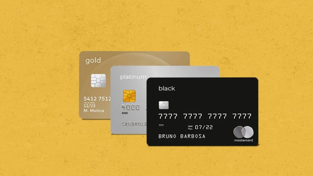 Cartão Gold, Platinum e Black